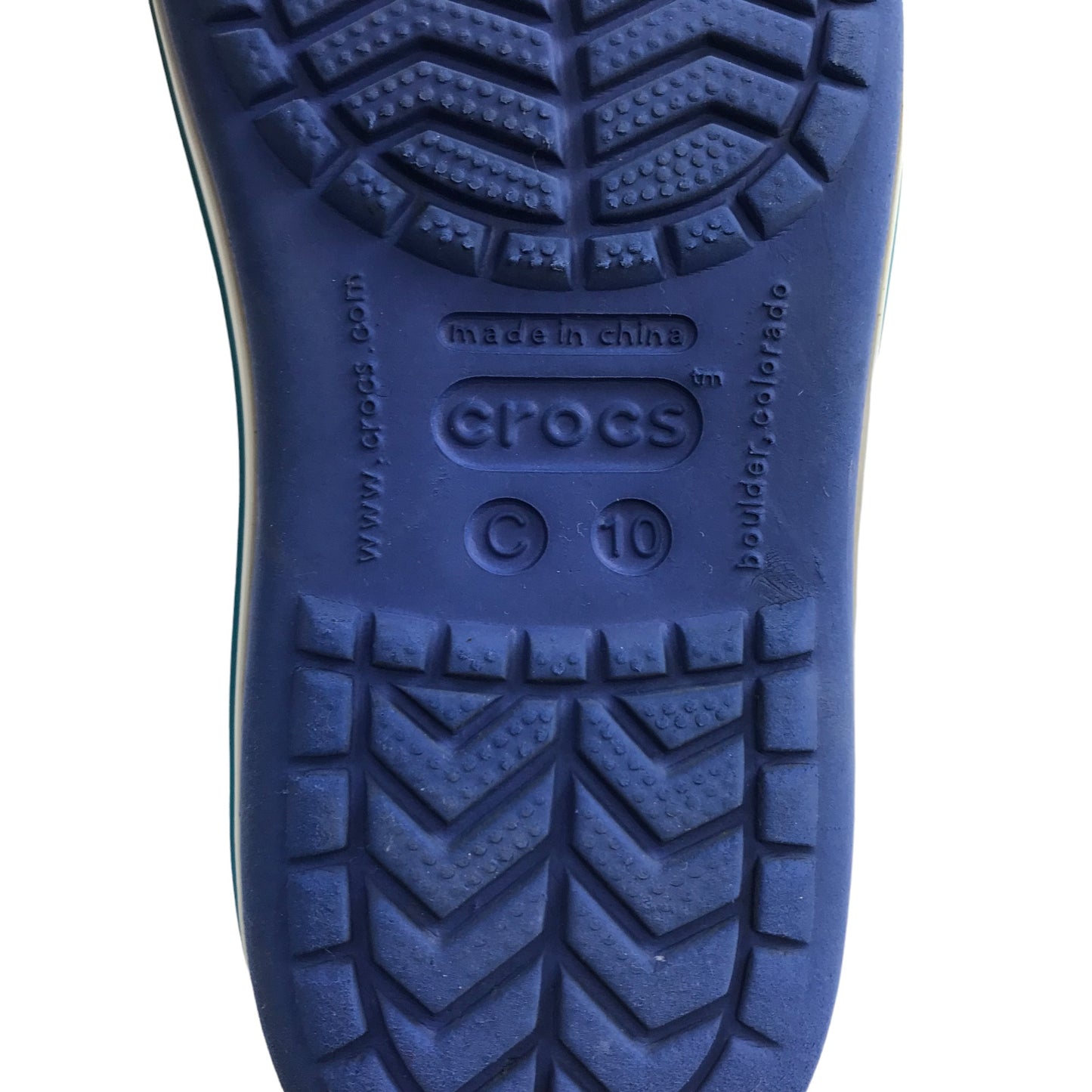 Crocs sandals shoe size 10 junior blue loop and hoop straps