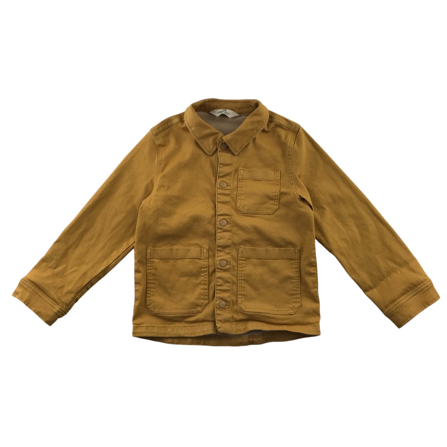 H&M Shirt 7-8 Years Yellow Mustard Plain With Front Pocket shacket