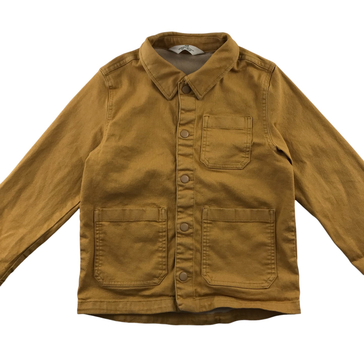 H&M Shirt 7-8 Years Yellow Mustard Plain With Front Pocket shacket