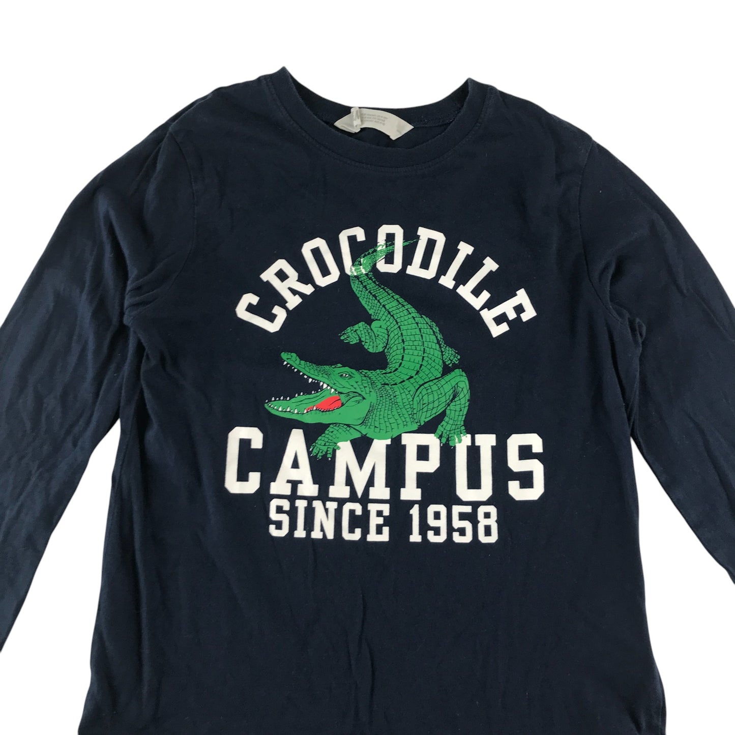 H&M t-shirt 9-10 years black crocodile graphic print design cotton