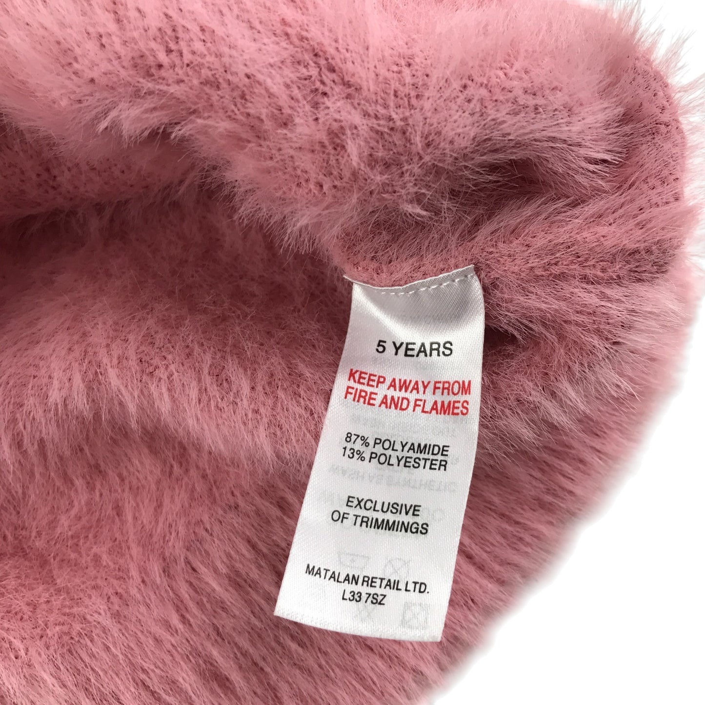 Matalan cardigan 4-5 years pink fluffy round neckline style