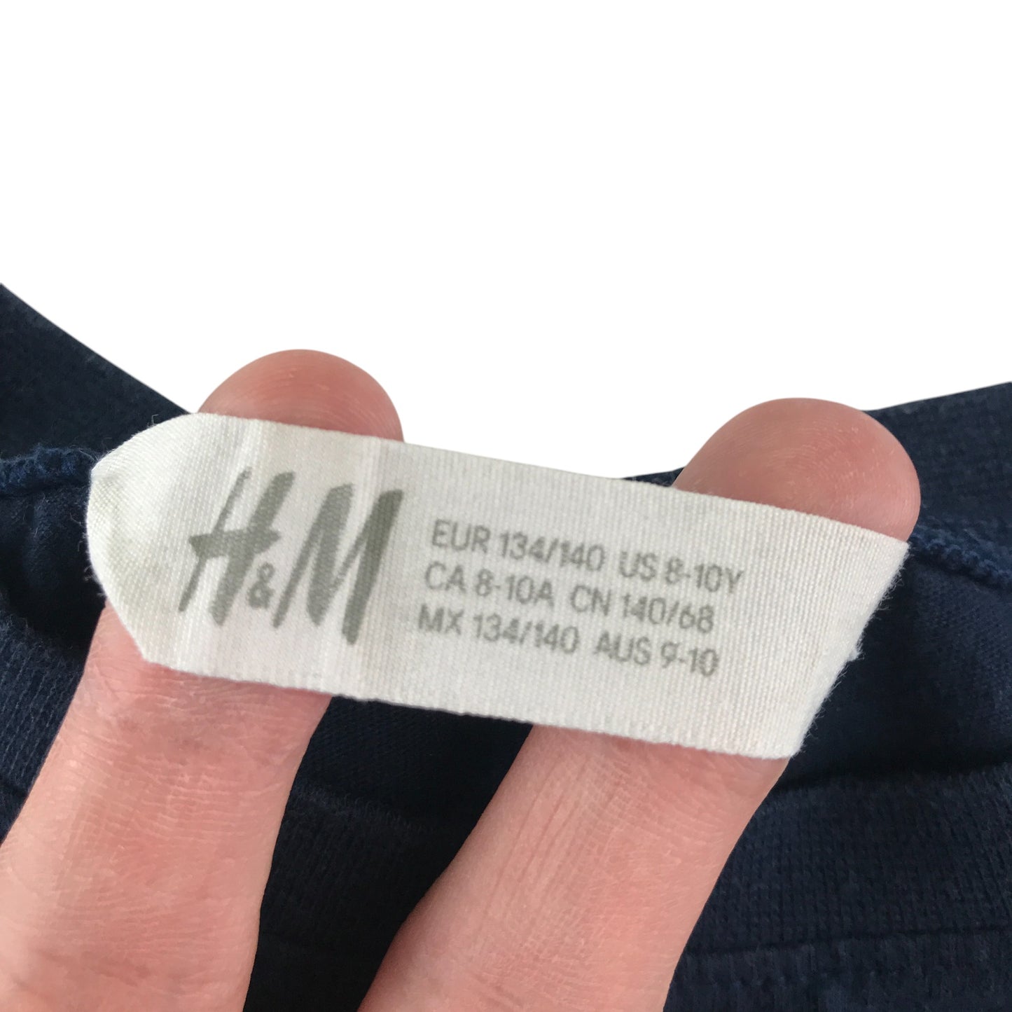 H&M t-shirt 9-10 years black crocodile graphic print design cotton