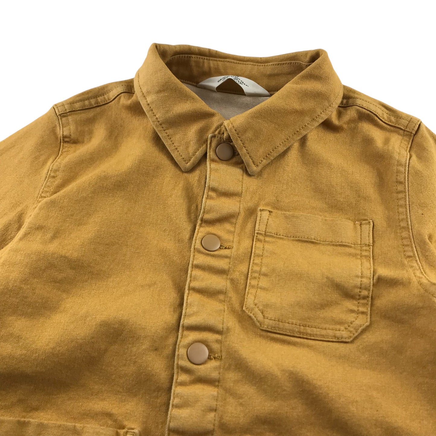 H&M Shirt 7-8 Years Yellow Mustard Plain With Front Pocket shacket