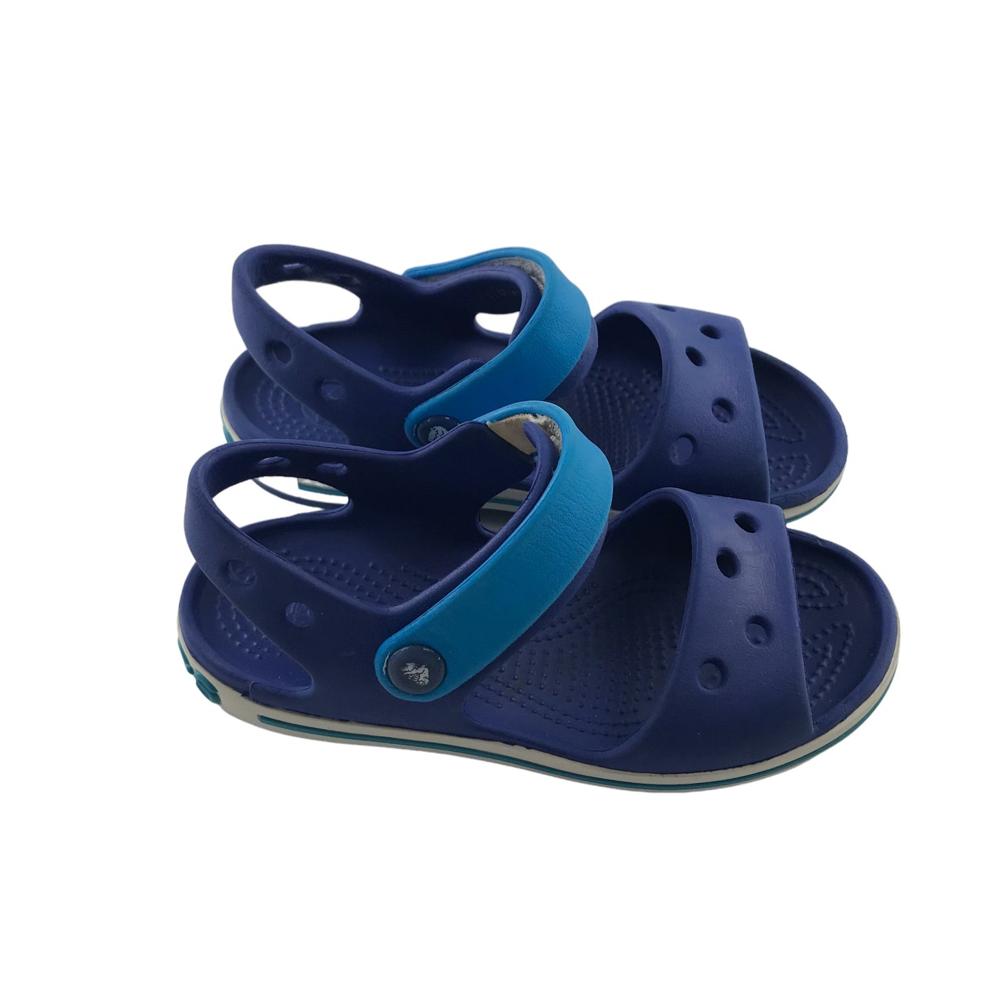 Crocs sandals shoe size 10 junior blue loop and hoop straps