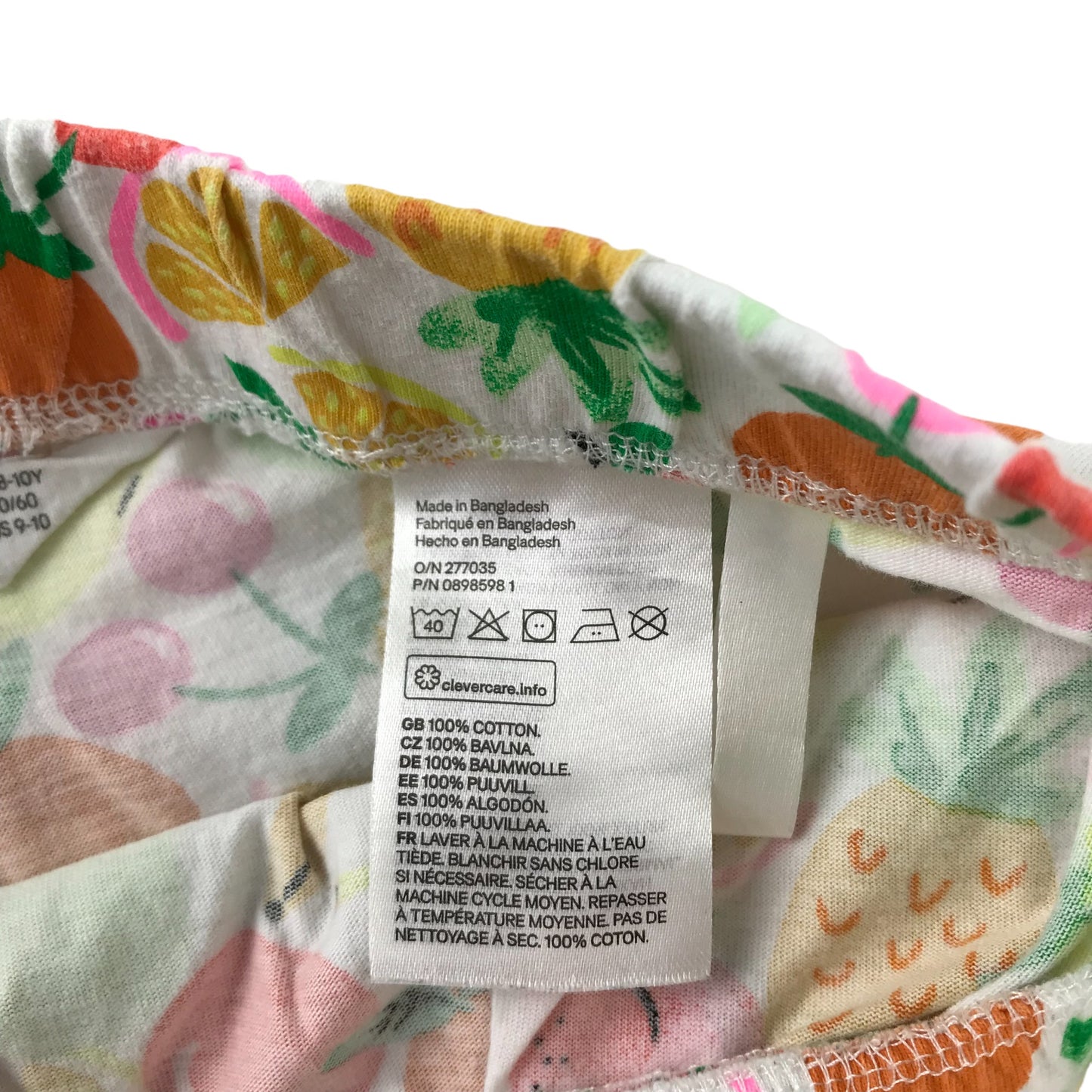 H&M Shorts Age 9 Multicoloured Cotton Fruit Pattern