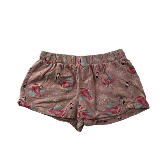 Zara Shorts Age 11 Pink Cotton Flamingo Pattern