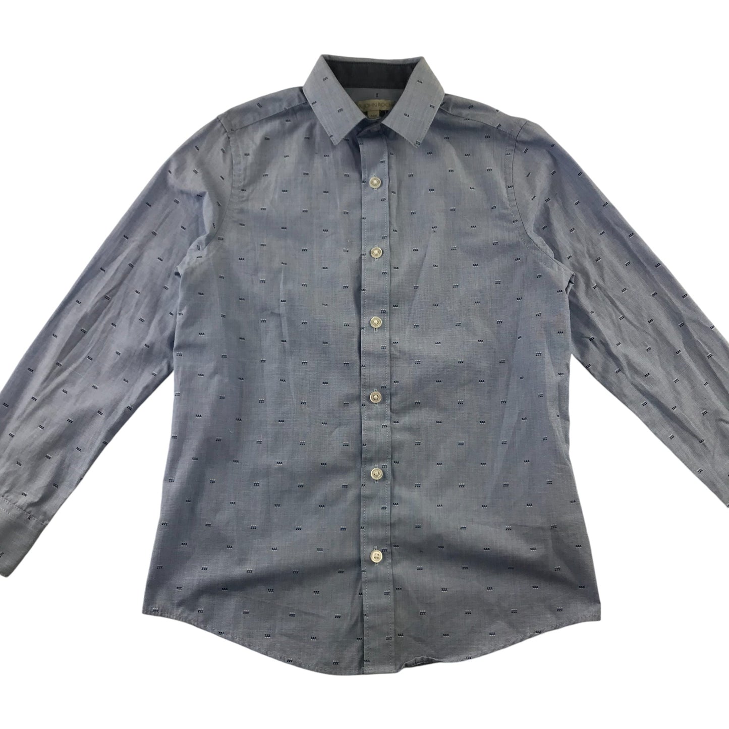 RJR. John Rocha Shirt 7-8 Years Blue with Pattered Detail Print