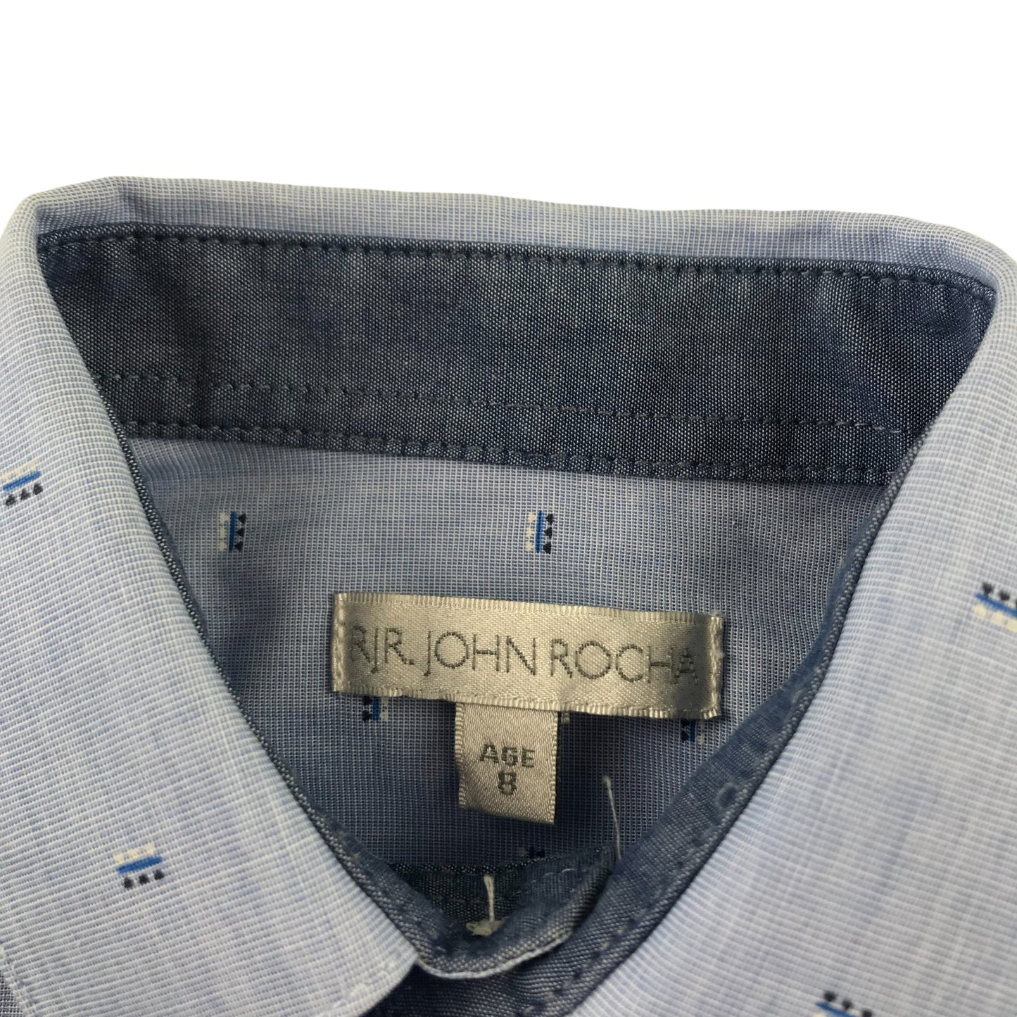 RJR. John Rocha Shirt 7-8 Years Blue with Pattered Detail Print