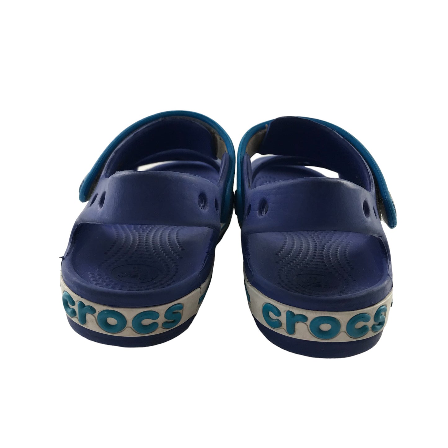 Crocs sandals shoe size 11 junior blue loop and hoop straps