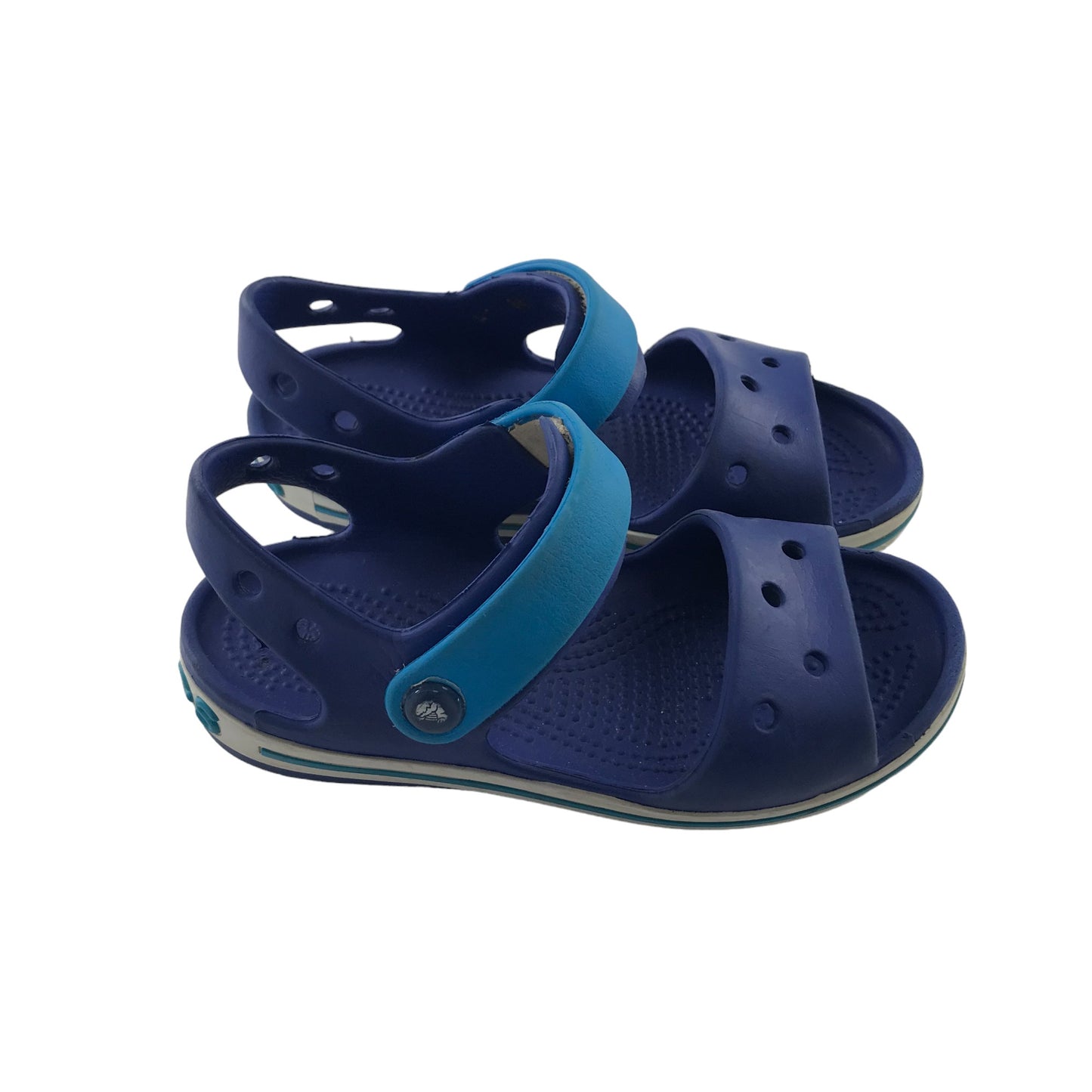 Crocs sandals shoe size 11 junior blue loop and hoop straps