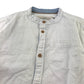 H&M Shirt 7-8 Years White Plain collarless Button-Up Cotton