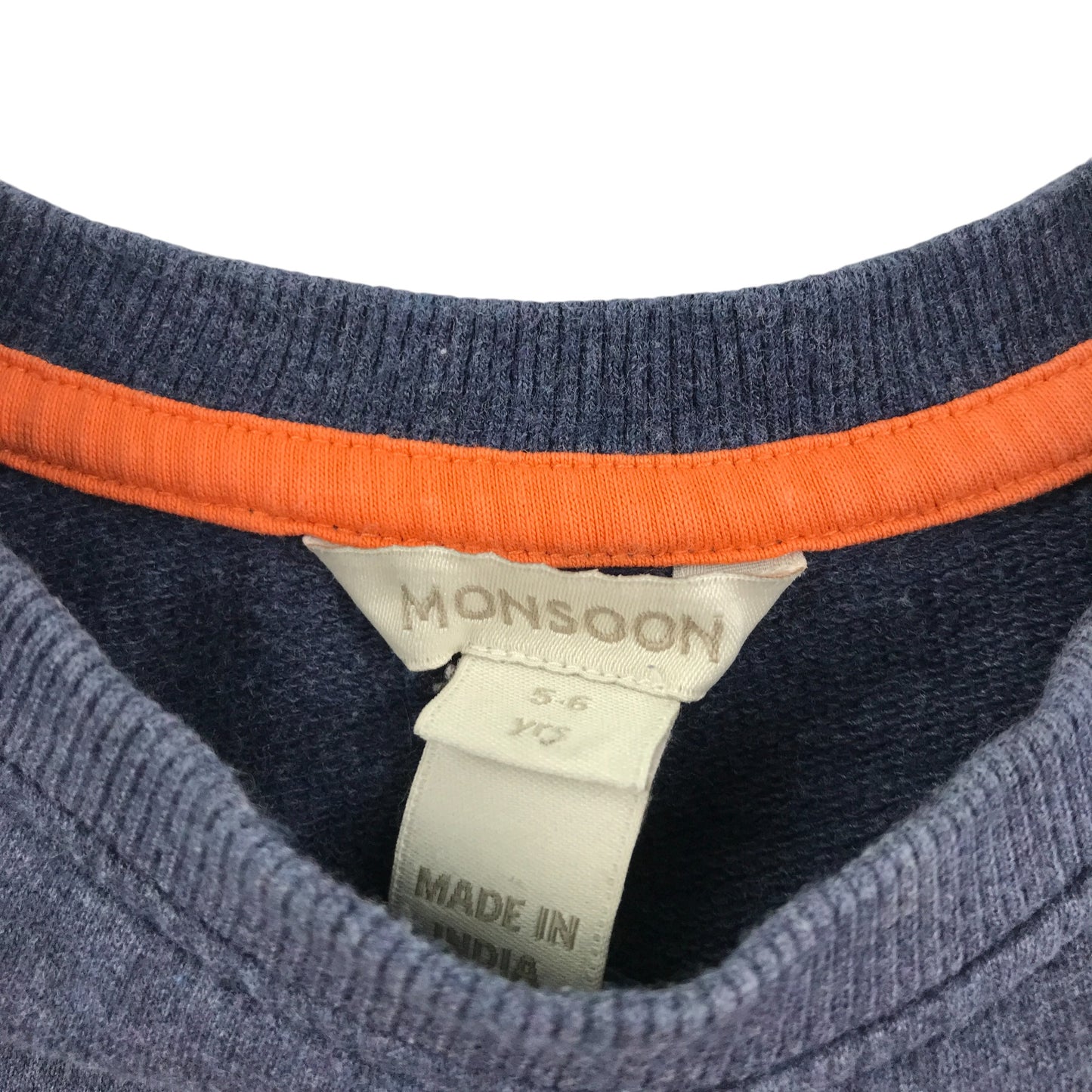 Monsoon sweater 5-6 years navy with embroidered tiger cotton