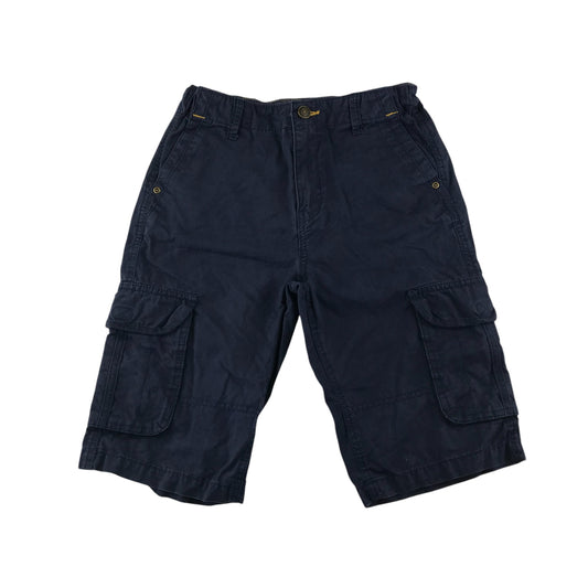 John Lewis shorts 9-10 years navy plain cargo style cotton