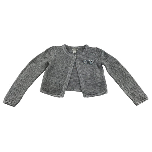 Monsoon cardigan 5-6 years grey bolero knitwear with sequin bowtie