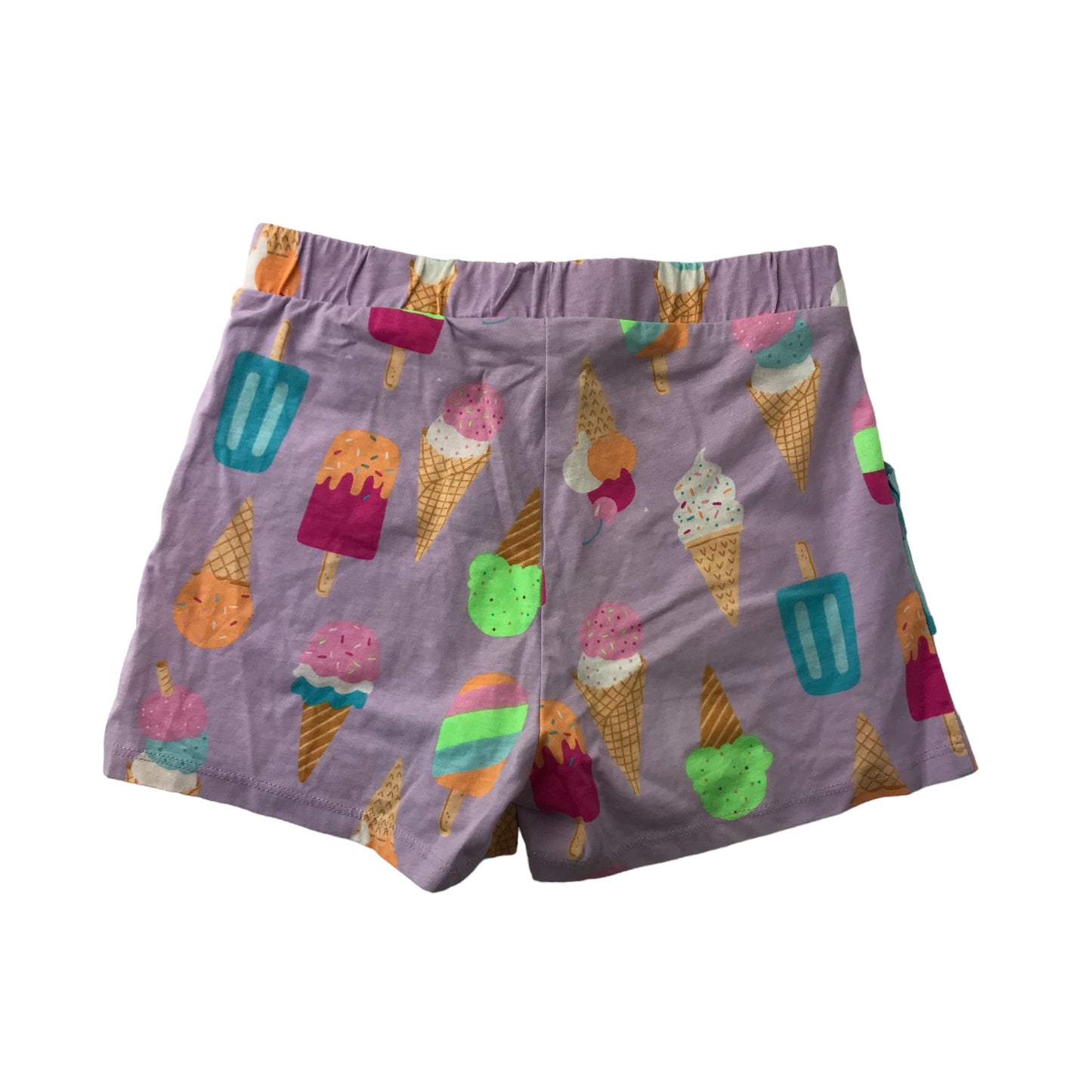 H&M Shorts Age 9 Purple Ice Cream Pattern Cotton