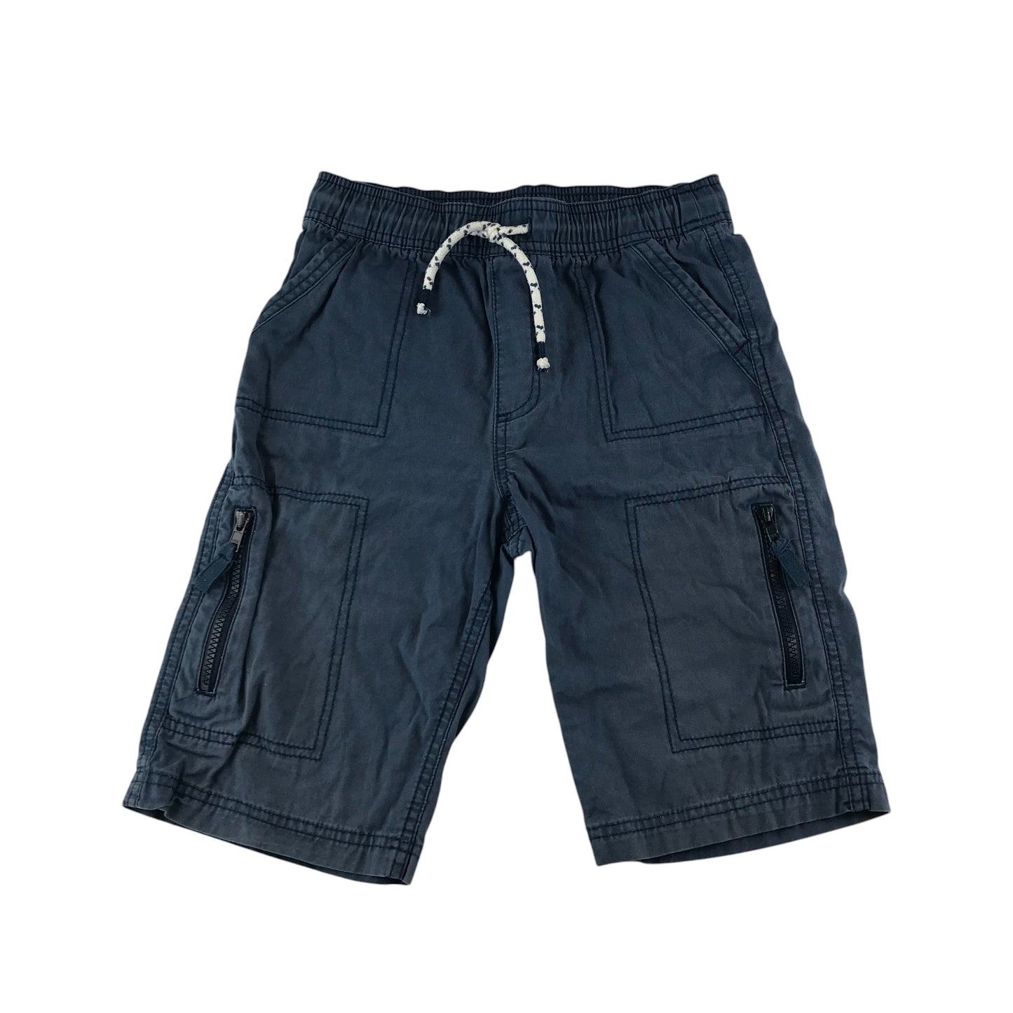 John Lewis shorts 10-11 years navy plain elasticated waist cotton