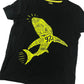 F&F t-shirt 8-9 years black with yellow shark graphic print cotton