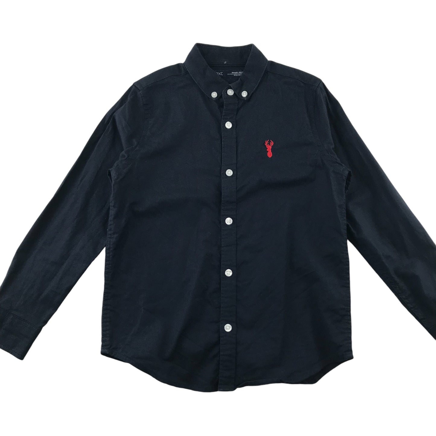 Next Shirt 6-7 Years Navy Plain with Logo Button-Up