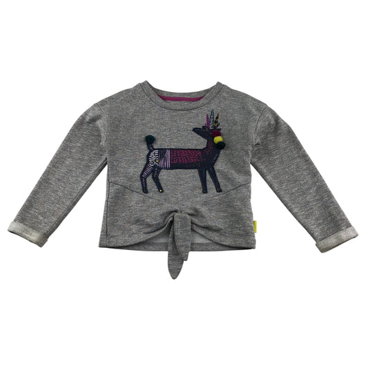 White stuff sweater 5-6 years grey graphic design
