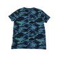 F&F t-shirt 8-9 years blue navy and black camo design with front pocket cotton