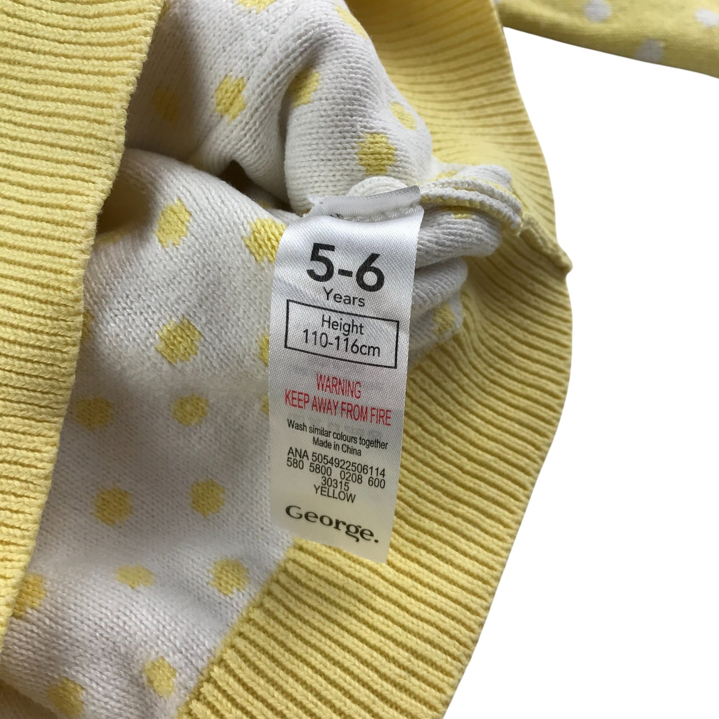 George cardigan 5-6 years yellow round neckline style floral print knitwear cotton