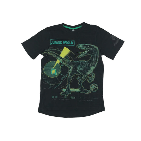 F&F t-shirt 8-9 years black Velociraptor Jurassic Worlds graphic design