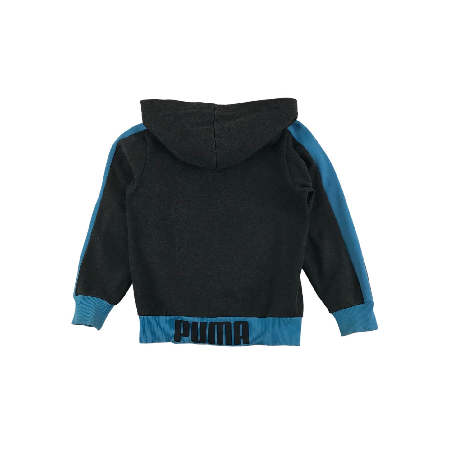 Puma Hoodie Age 6-7 Grey Blue Full Zipper