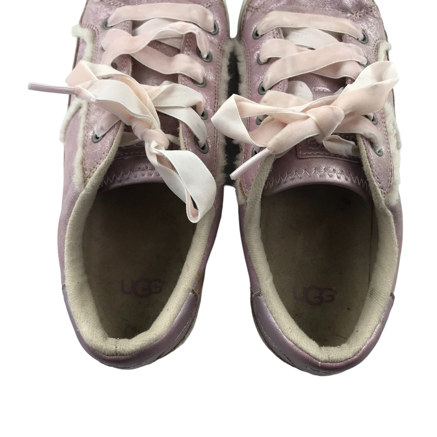 UGG Alanna trainers shoe size UK 5 pink shimmer leather with laces