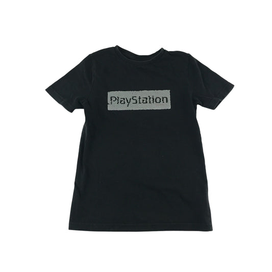 M&Co t-shirt 8-9 years black PlayStation sequin reversible design cotton