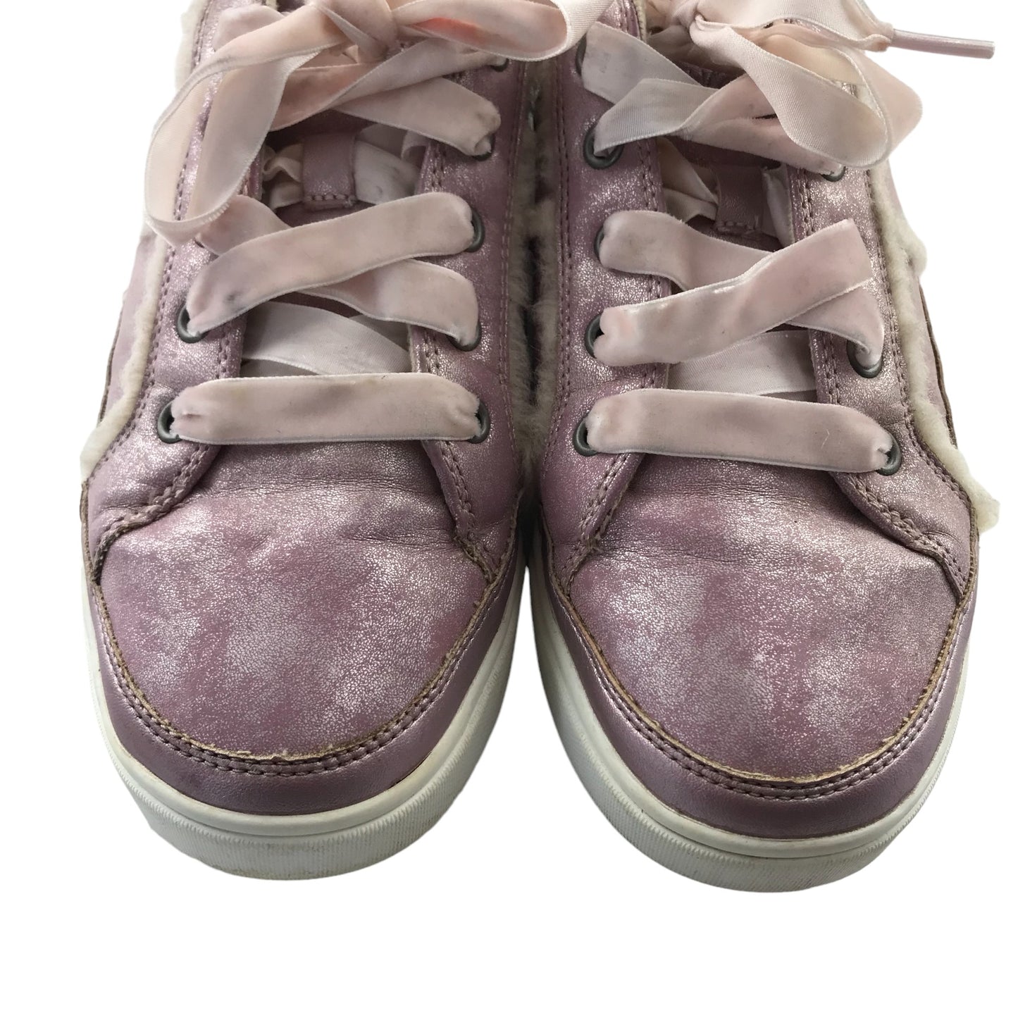 UGG Alanna trainers shoe size UK 5 pink shimmer leather with laces