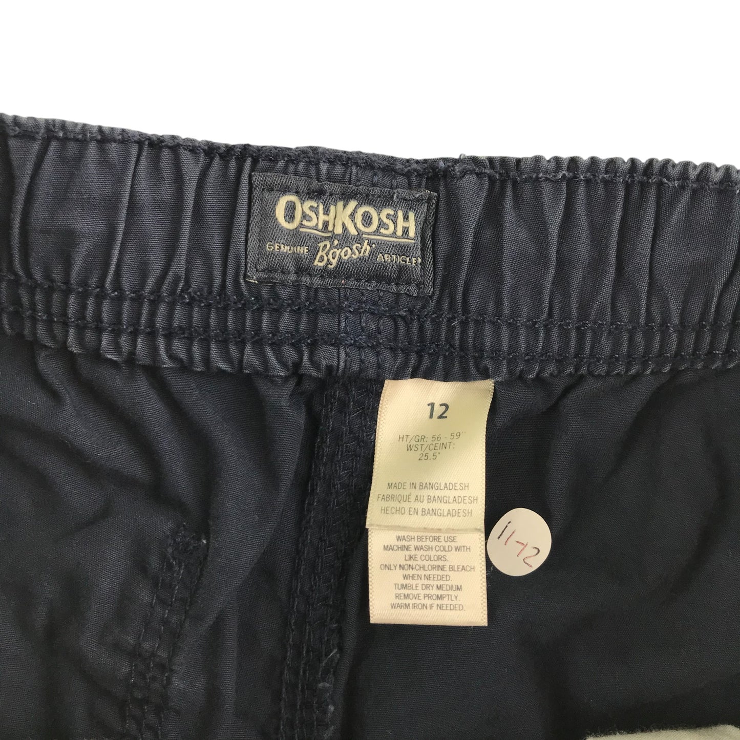 OshKosh shorts 11-12 years navy plain elasticated waist cotton