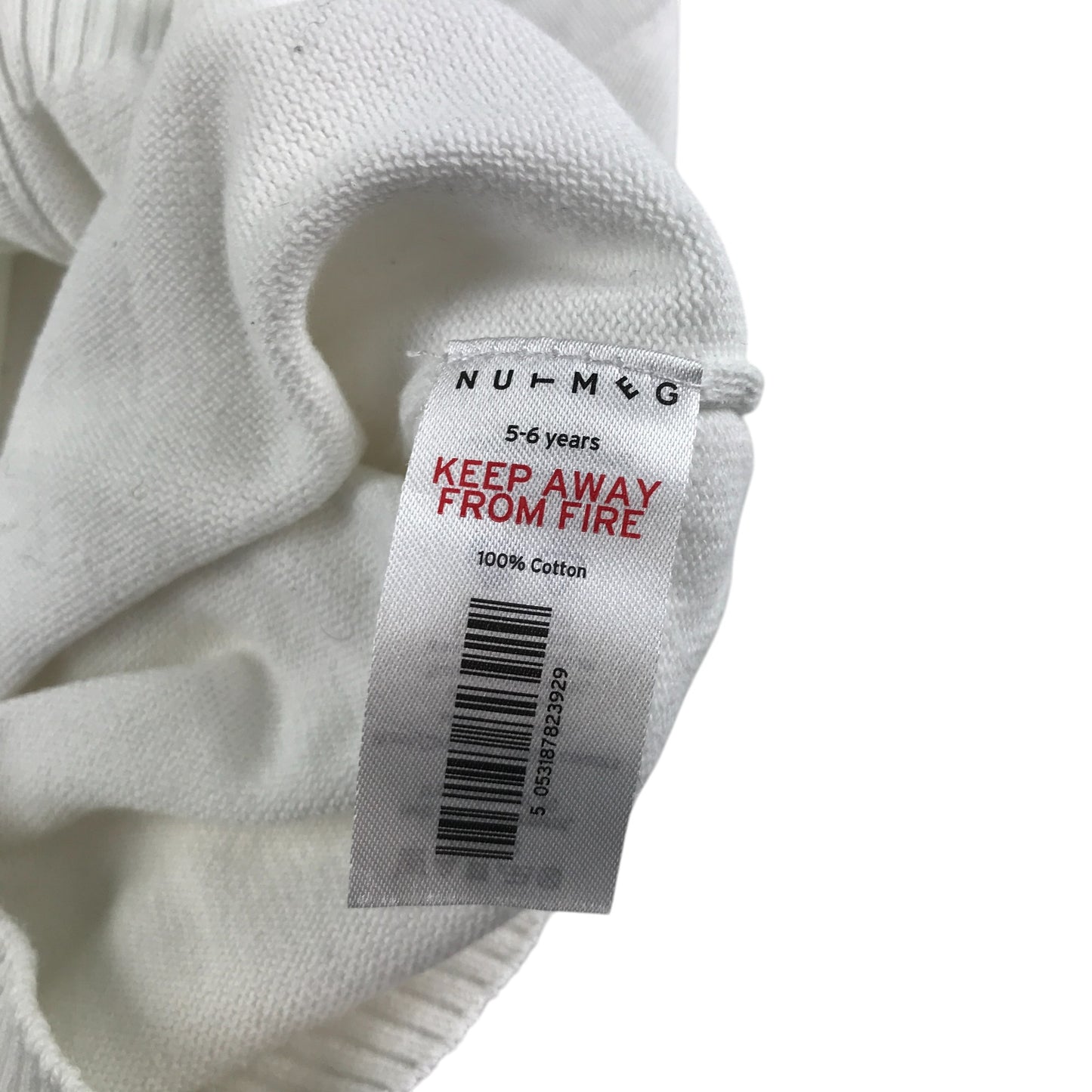 Nutmeg cardigan 5-6 years white round neckline floral detail cotton