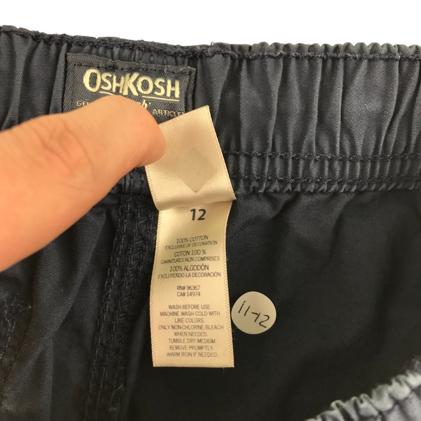 OshKosh shorts 11-12 years navy plain elasticated waist cotton
