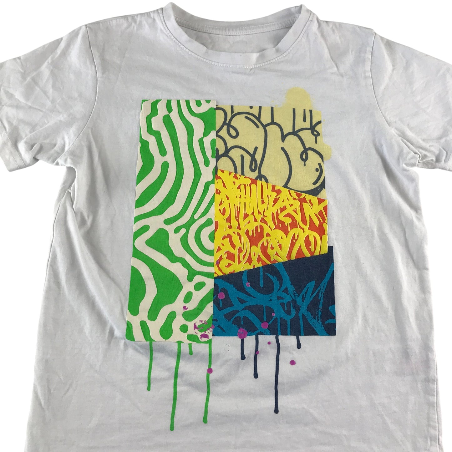 NJscreenprints T-shirt 9-10 years white graphic design
