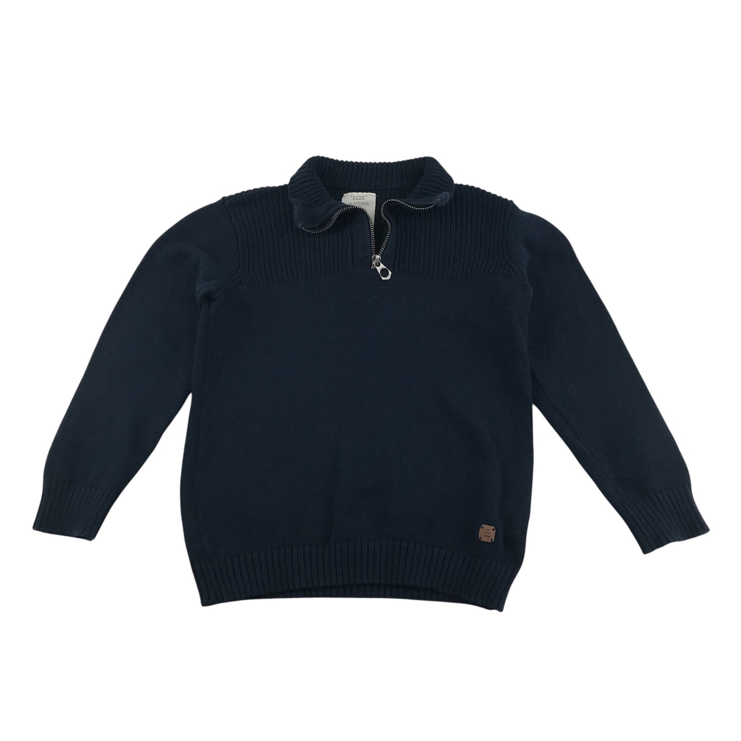Zara jumper 6-7 years navy quarter zipper knitwear cotton