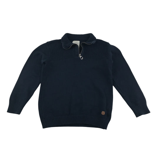 Zara jumper 6-7 years navy quarter zipper knitwear cotton