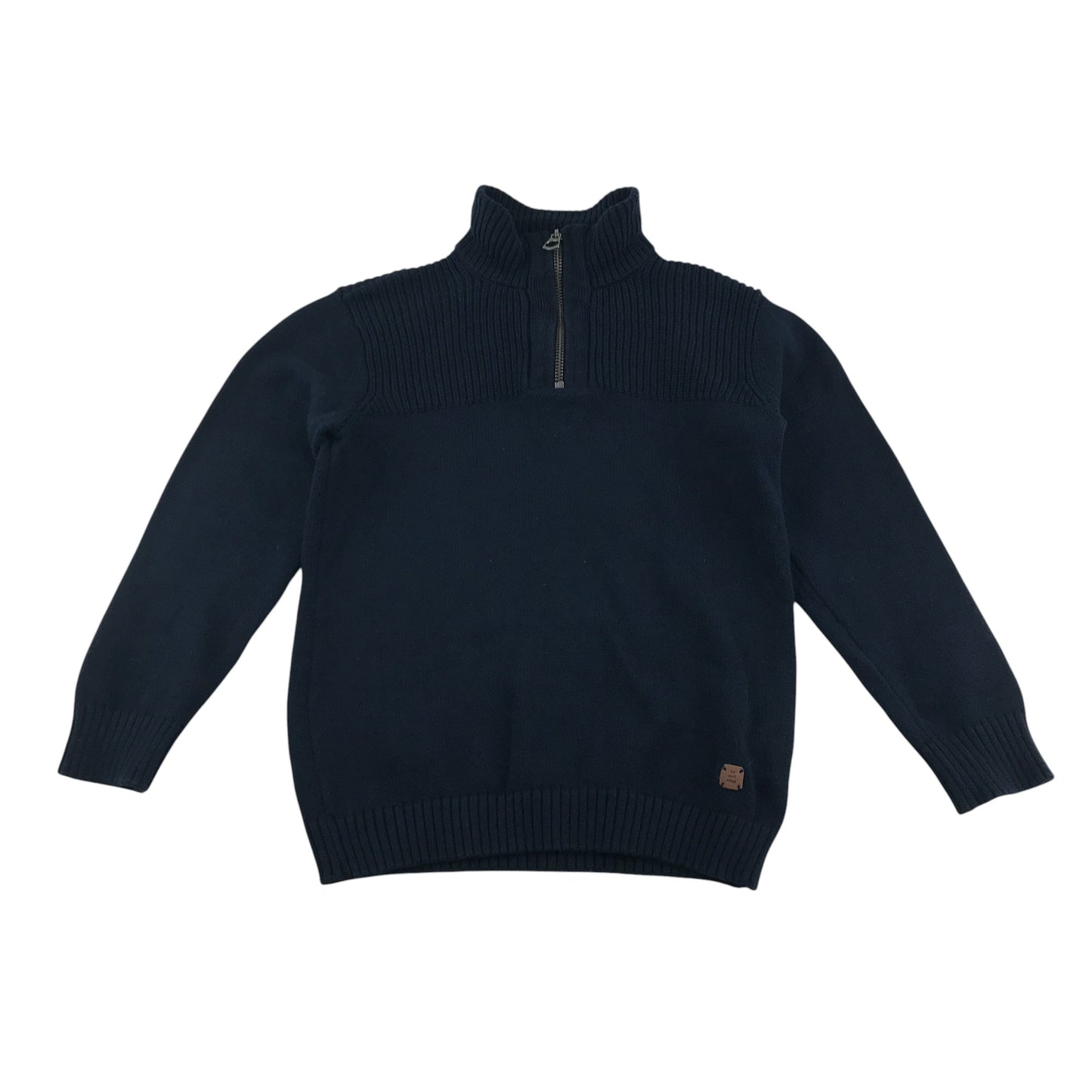 Zara jumper 6-7 years navy quarter zipper knitwear cotton