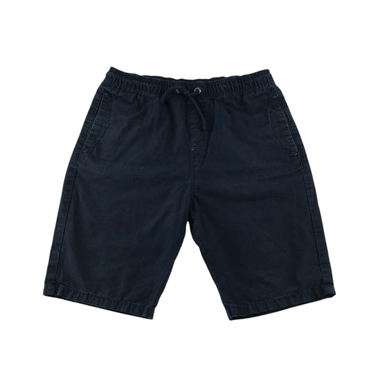 M&S shorts 13-14 years navy plain elasticated waist cotton