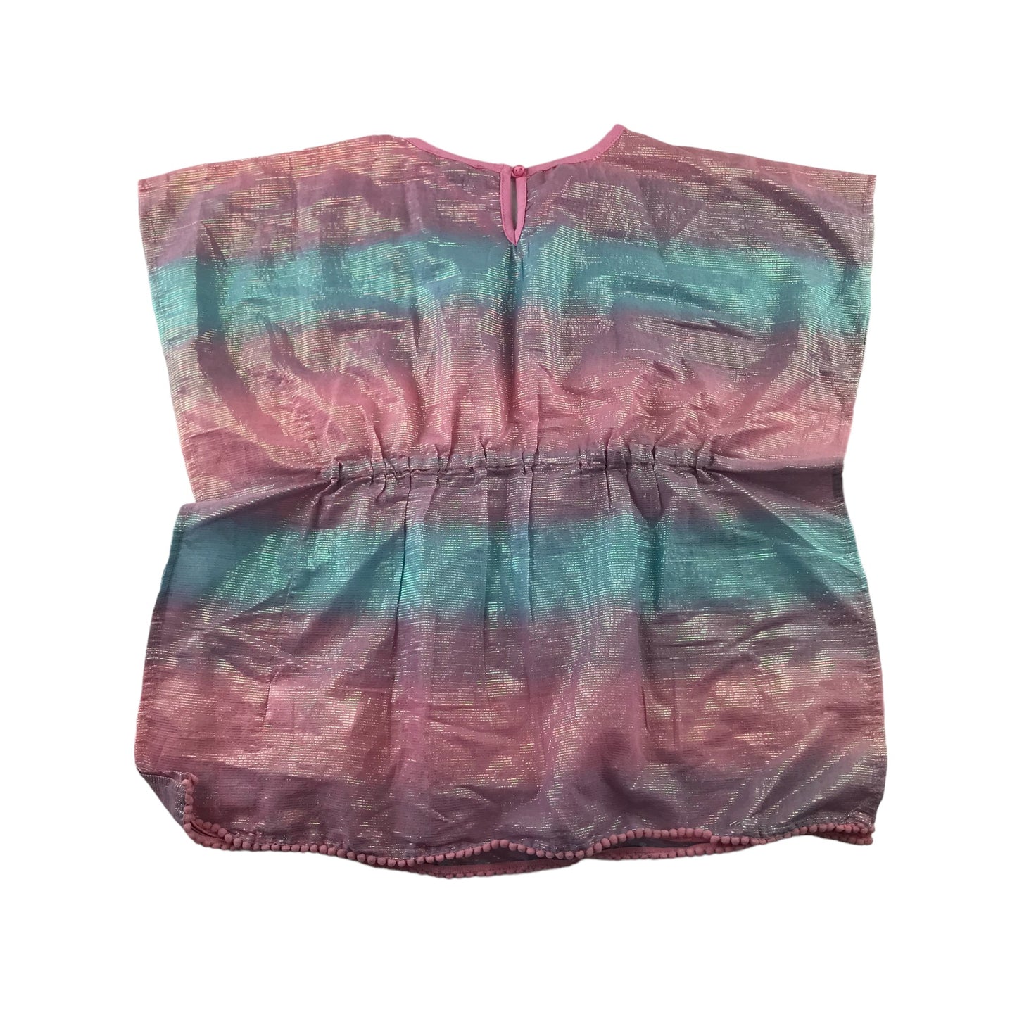 Primark kaftan 6-7 years pastel pink and blue summery blouse with metallic shine