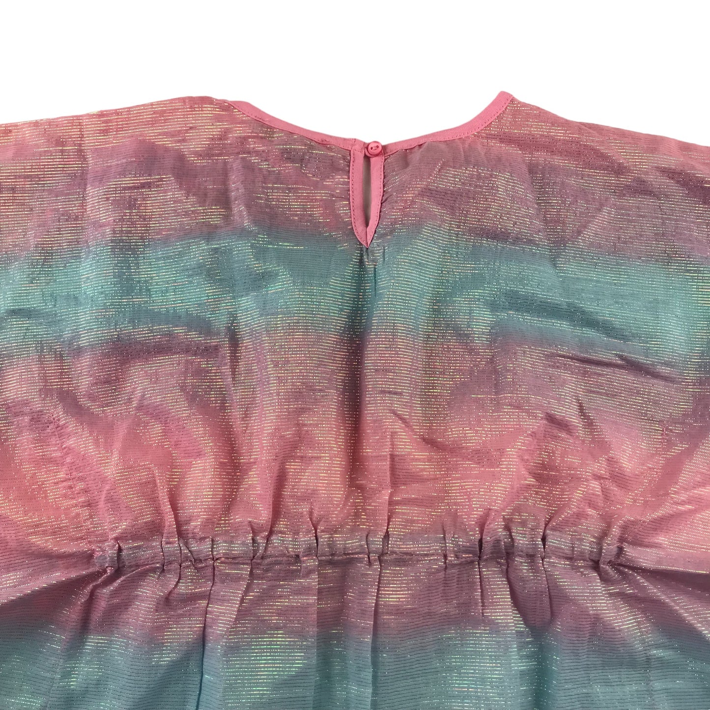 Primark kaftan 6-7 years pastel pink and blue summery blouse with metallic shine