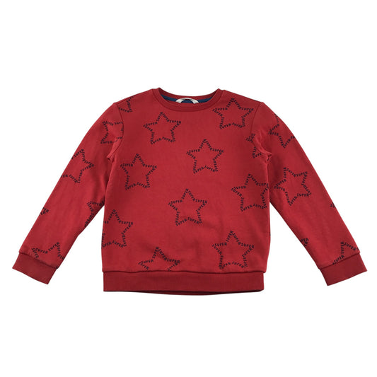 M&S sweater 6-7 years red starry graphic print