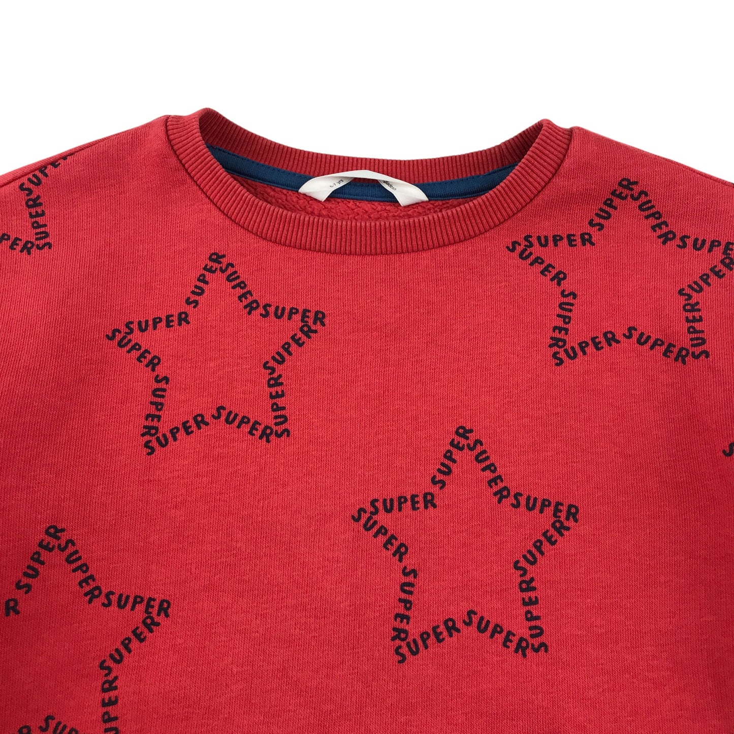 M&S sweater 6-7 years red starry graphic print