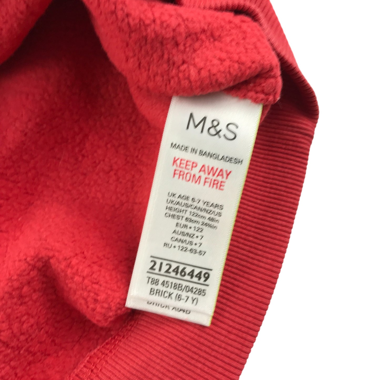 M&S sweater 6-7 years red starry graphic print