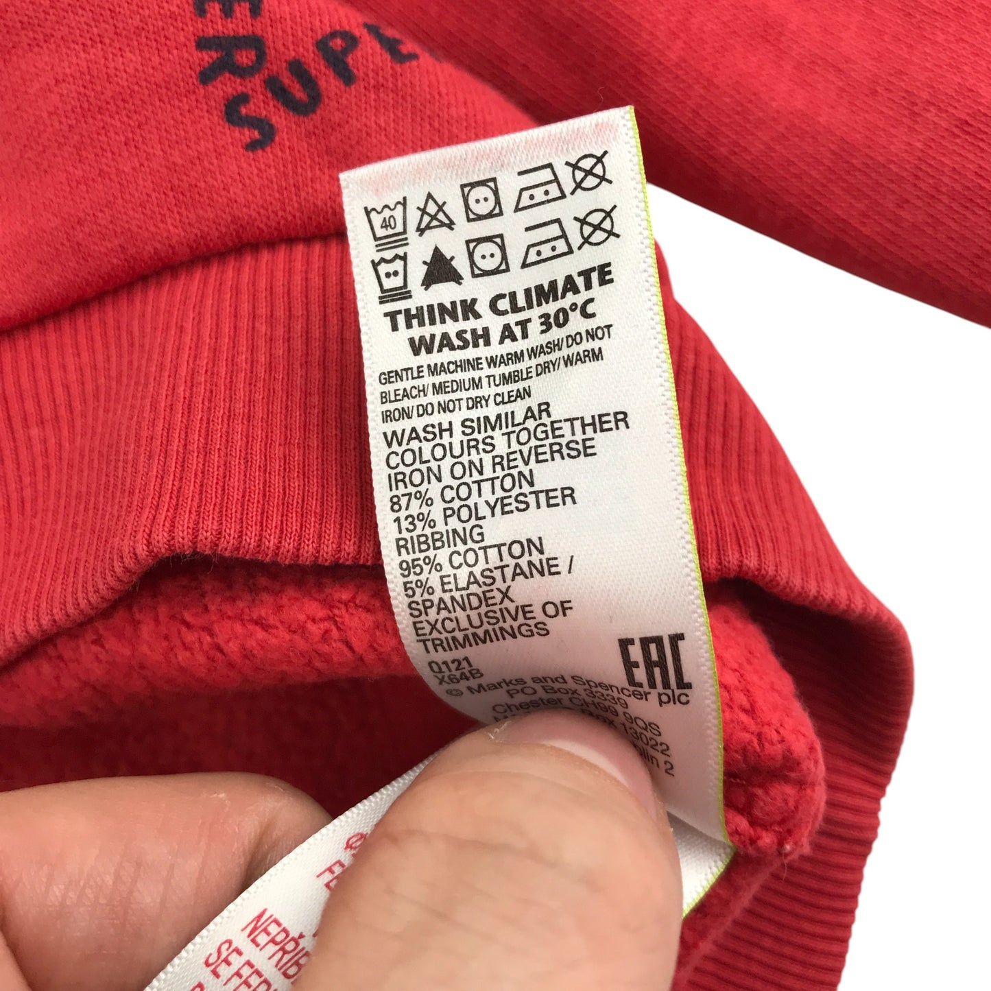M&S sweater 6-7 years red starry graphic print
