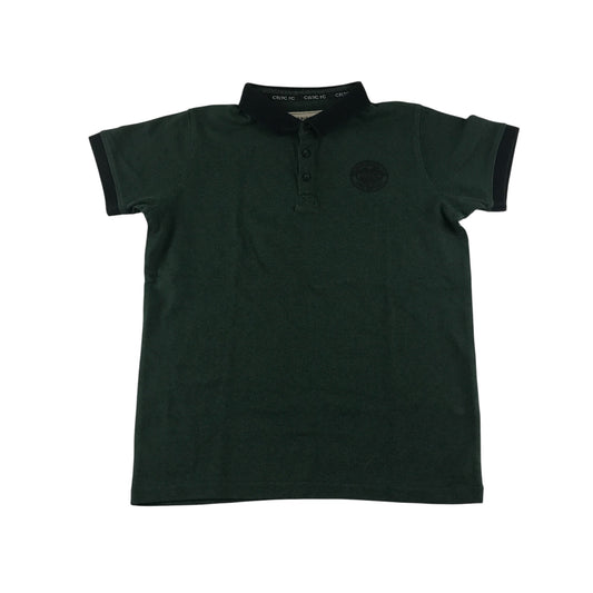 Heritage Collection polo shirt 10-11 years khaki green Celtic FC with black collar and logo