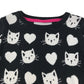 Young Dimension jumper 6-7 years black with white cat graphic print