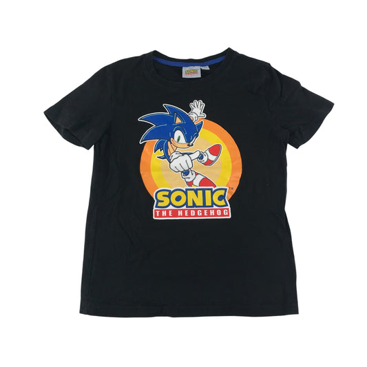 Sonic the Hedgehog T-shirt 9-10 years black graphic print cotton