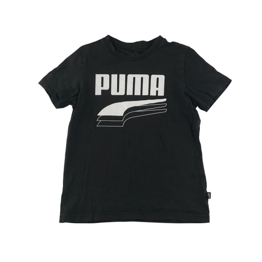 Puma t-shirt 9-10 years black large logo graphic design