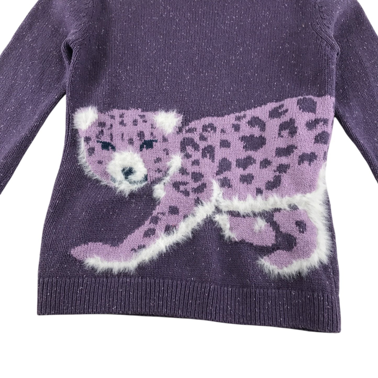 Fatface jumper 7-8 years purple animal graphic wool-mix