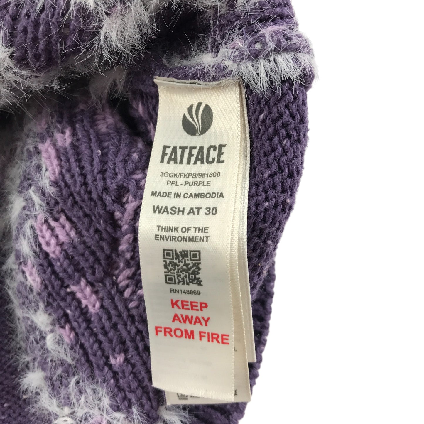 Fatface jumper 7-8 years purple animal graphic wool-mix